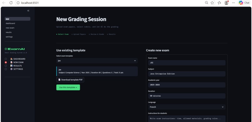 Intelligent Exam Generation & Grading Platform – screenshot 1