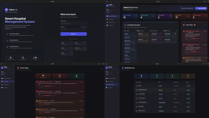VHEAL AI — Smart Hospital Management System – screenshot 1