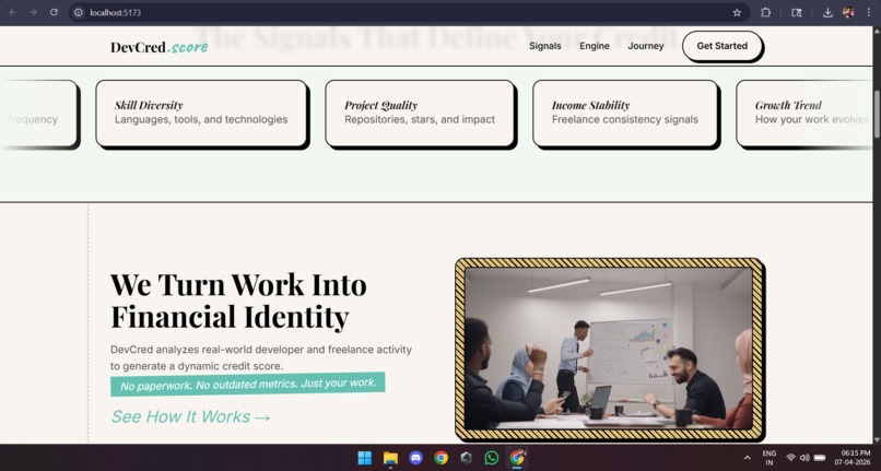 DevCred – screenshot 1