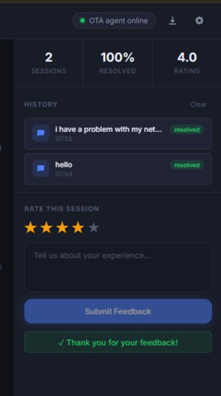 OTA SUPPORT  – screenshot 1