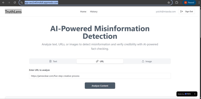 TruthLens – screenshot 2