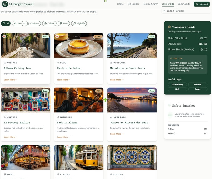 AI Budget Travel Planner – screenshot 1