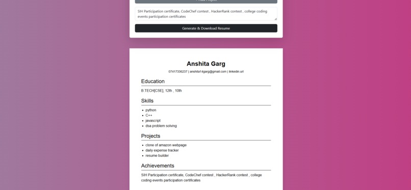 Resume builder  – screenshot 1