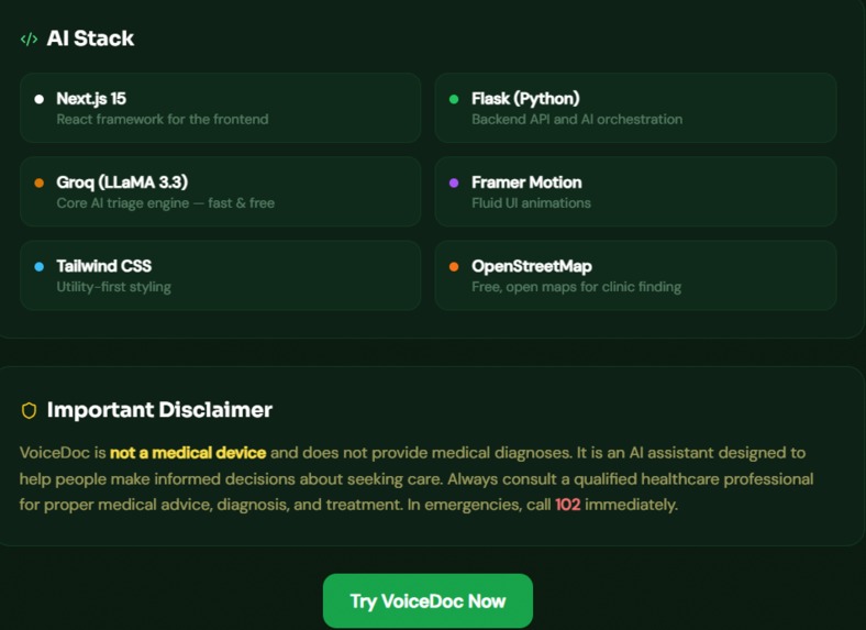 VoiceDoc: AI-Powered Voice Health Triage – screenshot 3