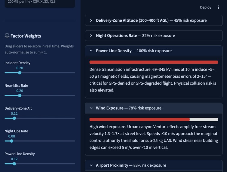 Drone Corridor Risk Scorer – screenshot 2