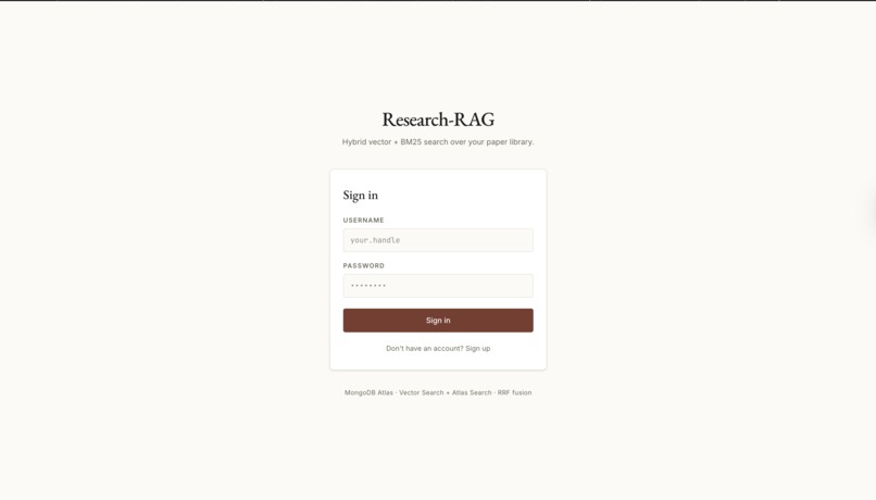 Research-RAG – screenshot 1