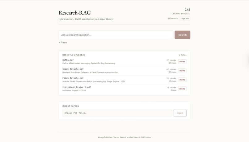 Research-RAG – screenshot 2