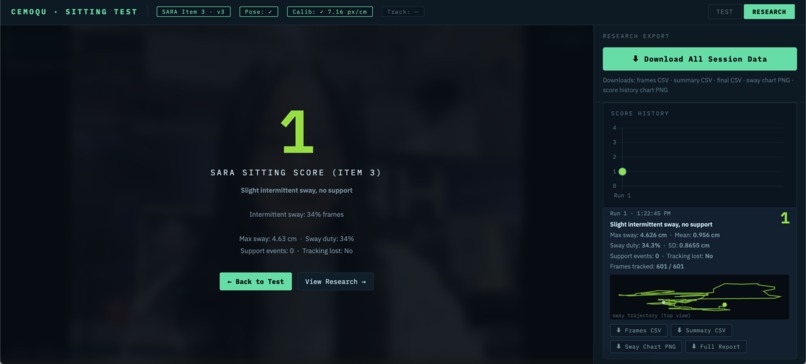 CeMoQu — Digital SARA Assessment for Ataxia – screenshot 13