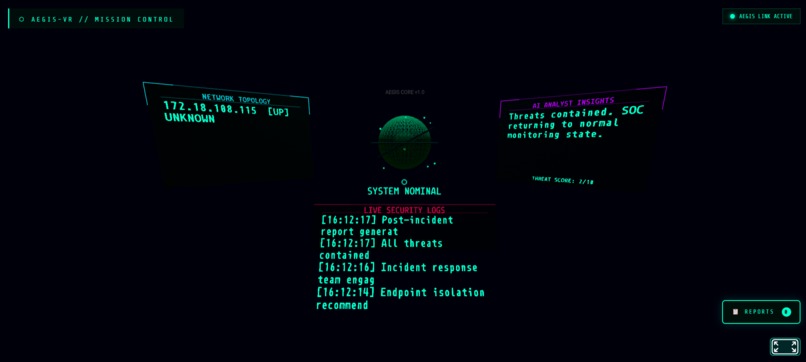 Aegis-VR: The Spatial SOC – screenshot 1