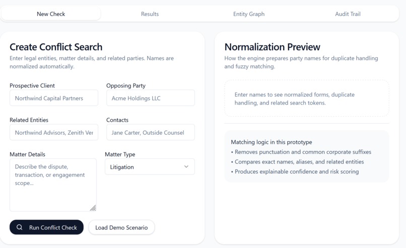 Automated Conflict Checking System – screenshot 3