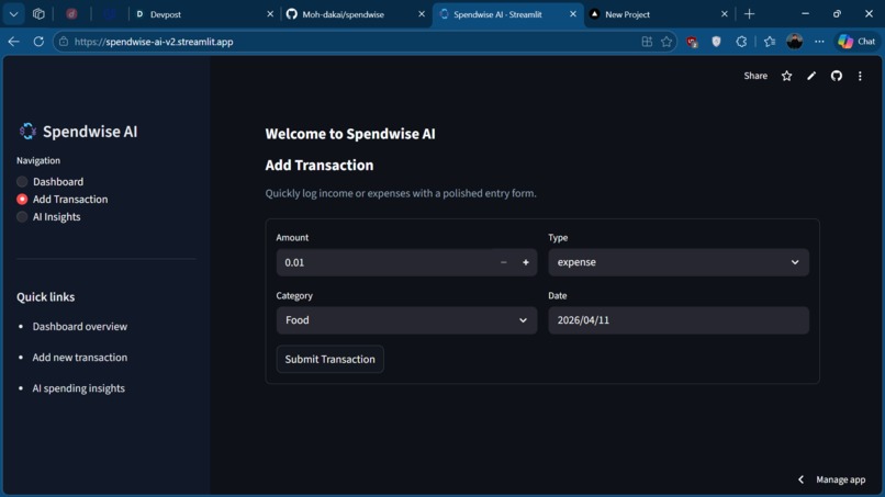 SpendWise AI – screenshot 1