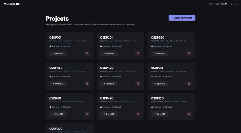 Monolith IDE – screenshot 2