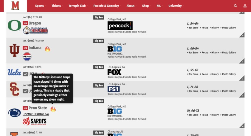 Basketball Recommender Extension – screenshot 2