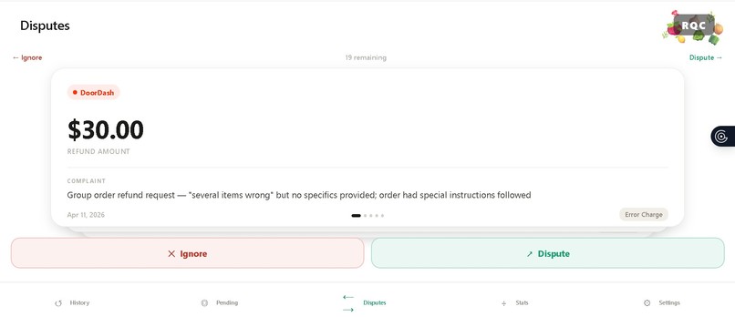 RQC (Restaurant Quality Cancellations) – screenshot 1