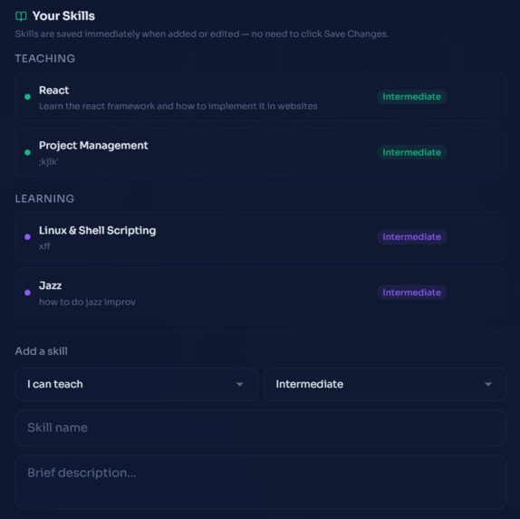 Skill Swap – screenshot 3