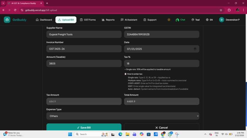 GST Buddy – AI Powered GST Compliance Assistant – screenshot 4