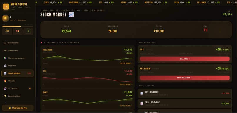 MoneyQuest - Gamified Financial Learning – screenshot 1