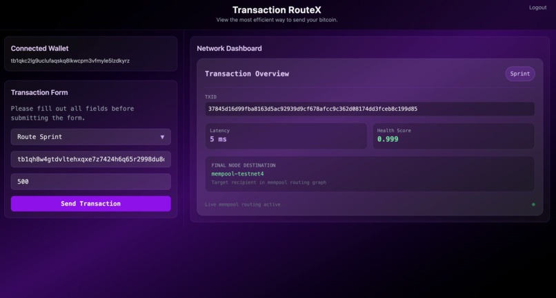 RouteX – screenshot 1