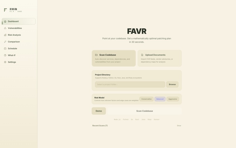 FAVR – screenshot 1