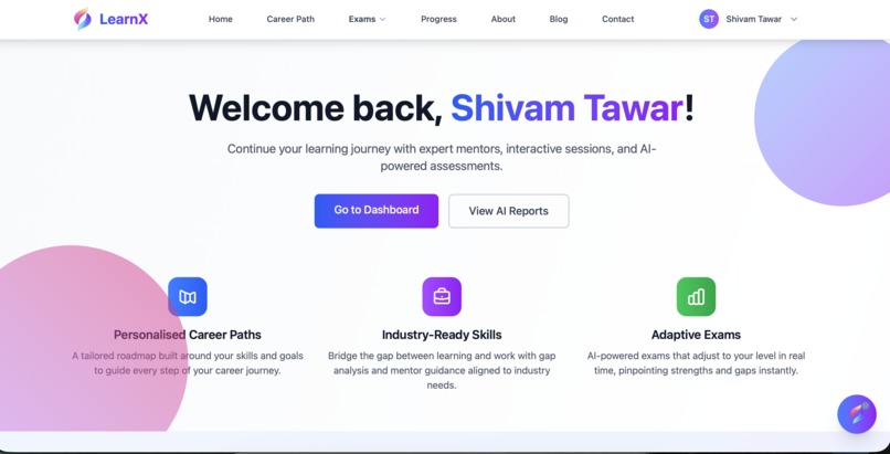 LearnX : AI powered Personalized Learning Platform – screenshot 1