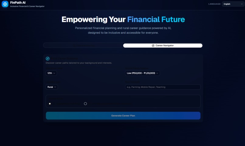 FinPath AI — Inclusive Financial & Career Navigator – screenshot 1