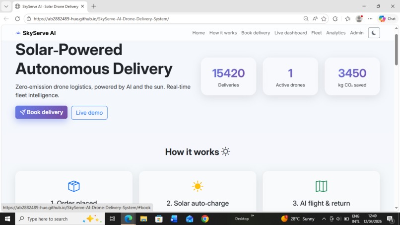 SkyServe AI Delivery – screenshot 1