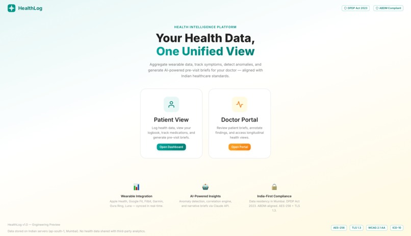 HealthLog – screenshot 2