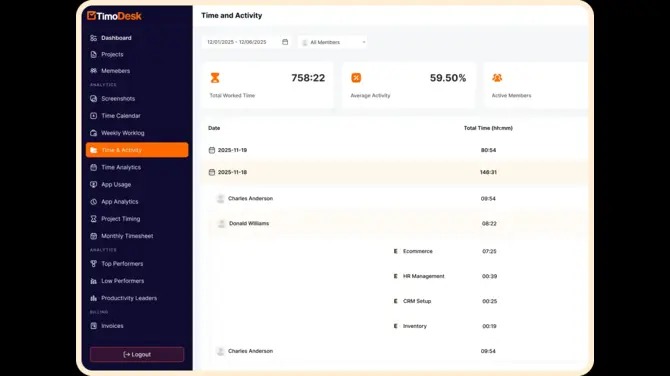 Time Tracking Software – screenshot 1