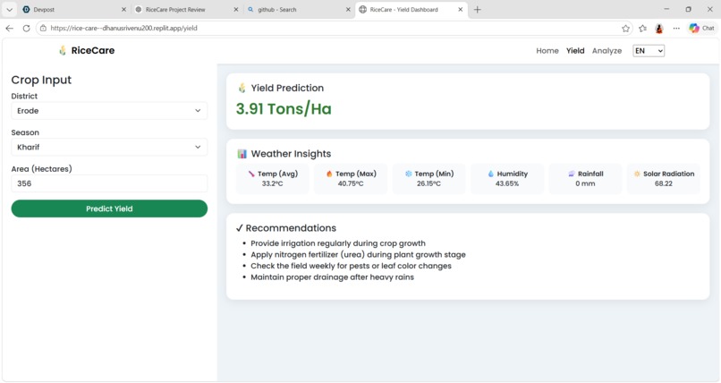 RiceCare: AI-Powered Rice Crop Decision Support System – screenshot 3