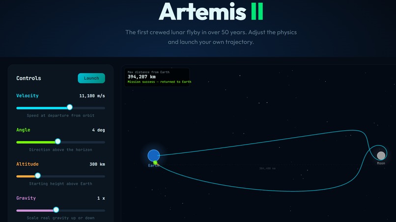 Artemis II Physics Simulator – screenshot 1