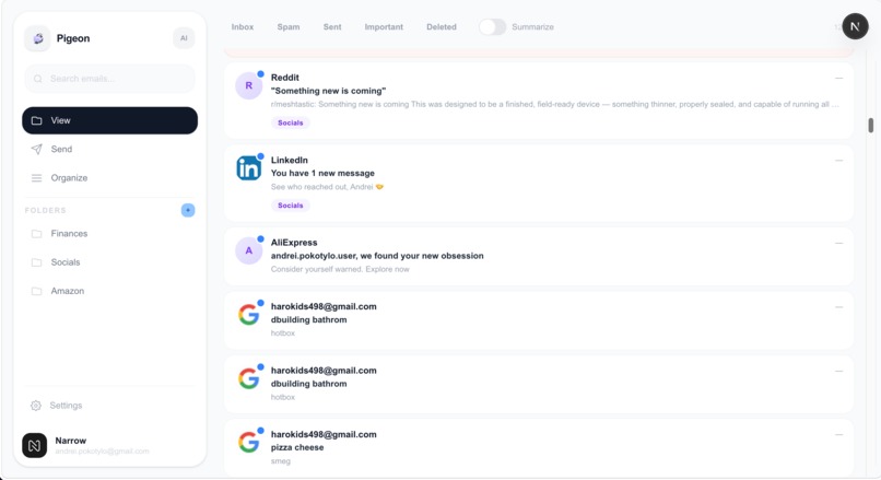 Pigeon Mail Client – screenshot 3