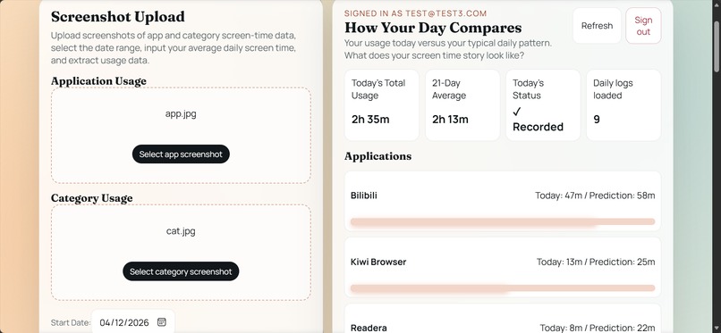 Screentime estimator – screenshot 1