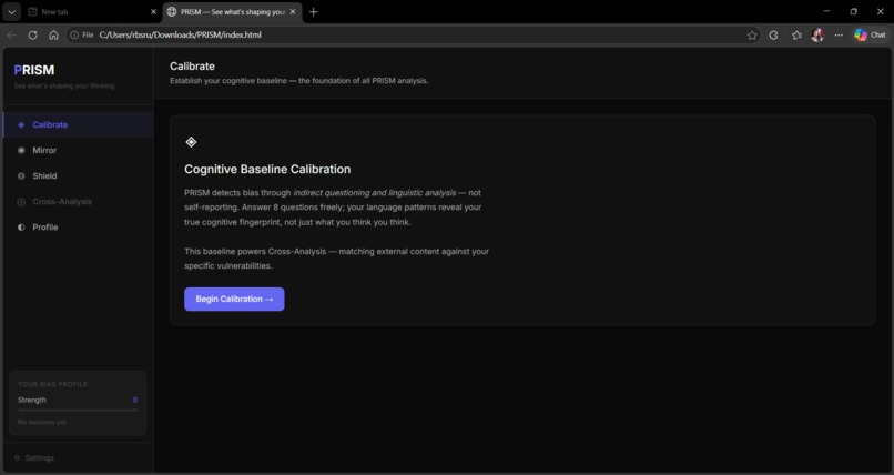 PRISM(Personal Reasoning & Influence Surveillance Module) – screenshot 1
