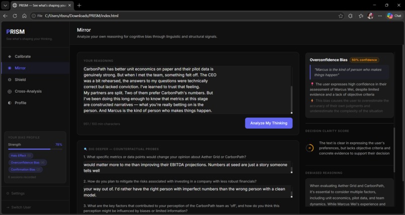 PRISM(Personal Reasoning & Influence Surveillance Module) – screenshot 5