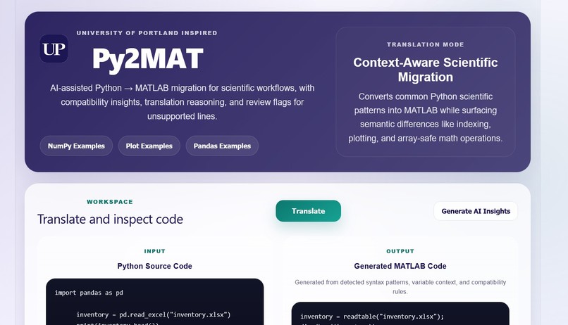 Py2MAT – screenshot 1
