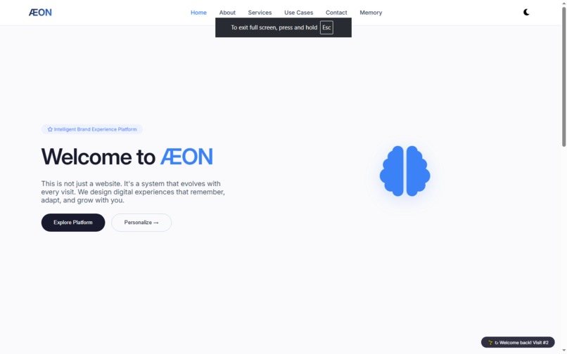 ÆON – Adaptive Experience Engine – screenshot 1