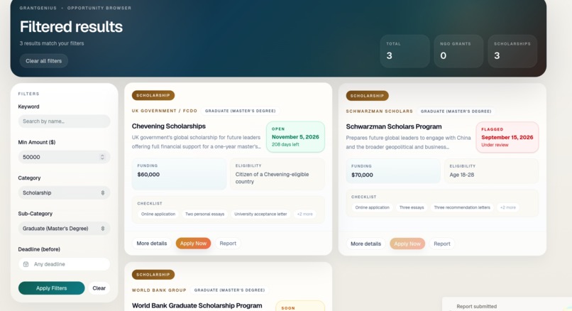 Grant Genius – screenshot 1