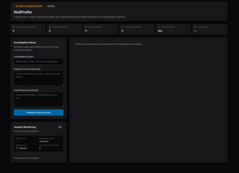 NullProfile – screenshot 2