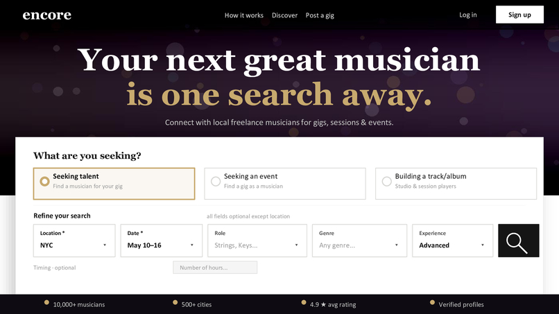 Encore: A Networking Marketplace for Musicians – screenshot 5
