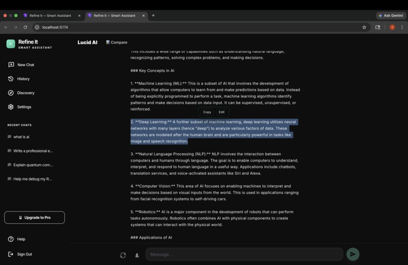 Refine-It — Surgical AI Response Editor – screenshot 1