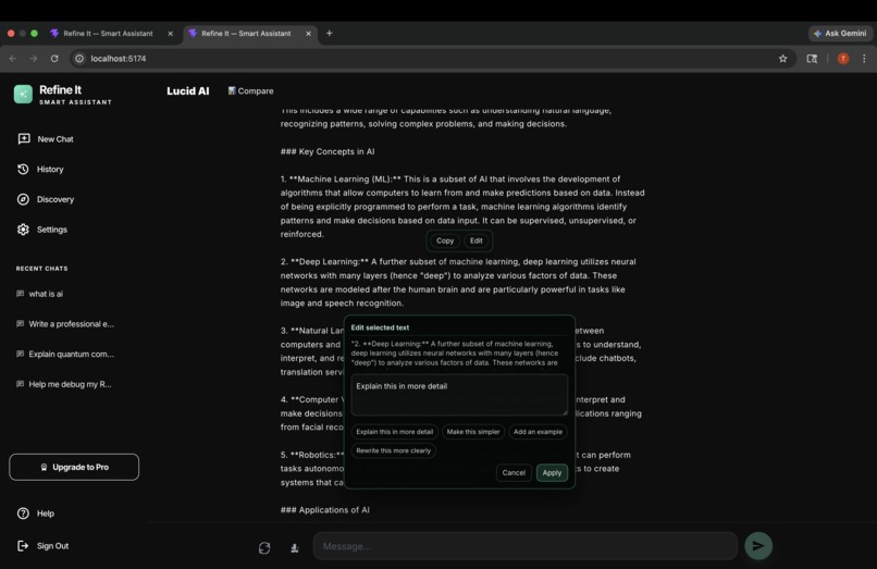 Refine-It — Surgical AI Response Editor – screenshot 3