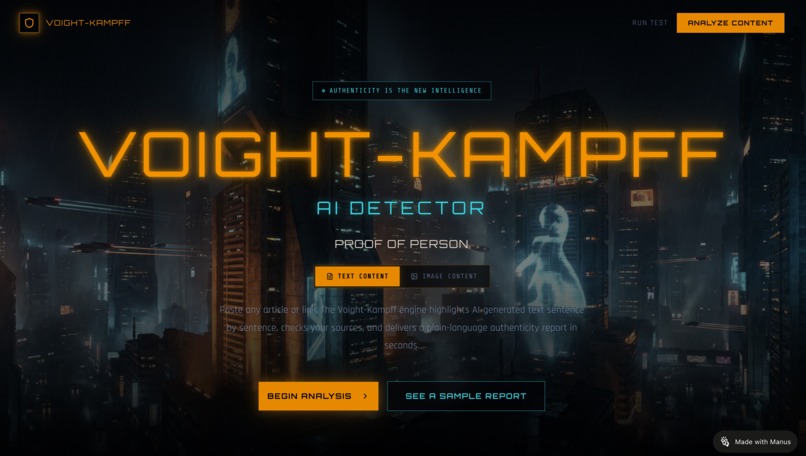 Voight-Kampff AI Detector – screenshot 1