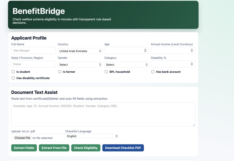 BenefitBridge – screenshot 1