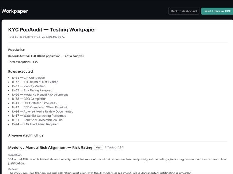 KYC Pop Audit – screenshot 3