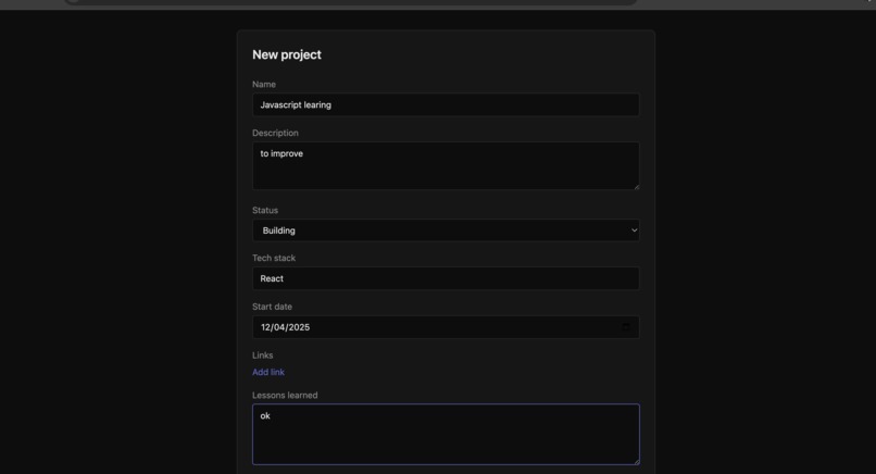 HackLog – screenshot 2