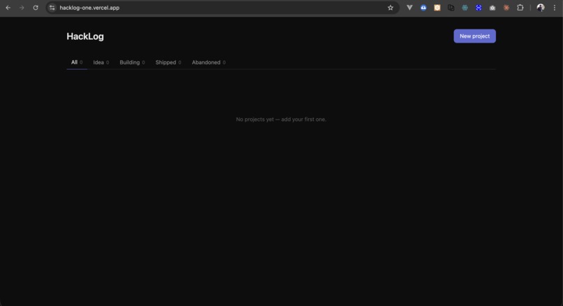 HackLog – screenshot 3