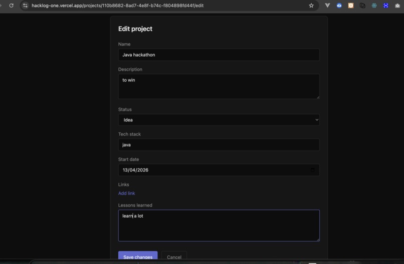 HackLog – screenshot 4