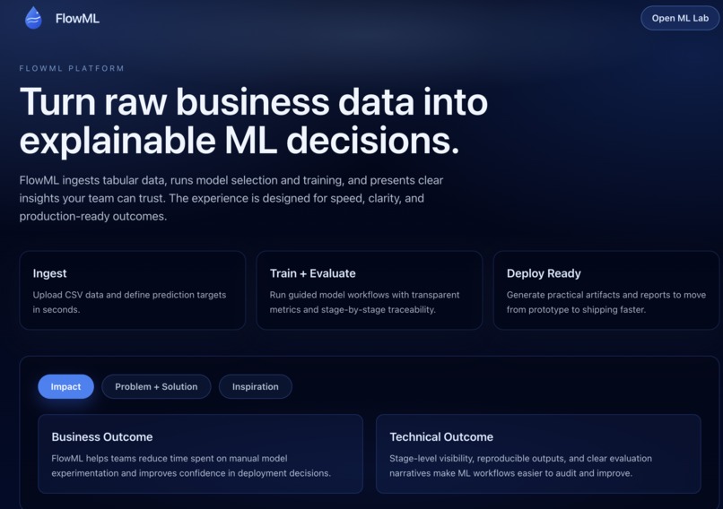 FlowML – screenshot 1