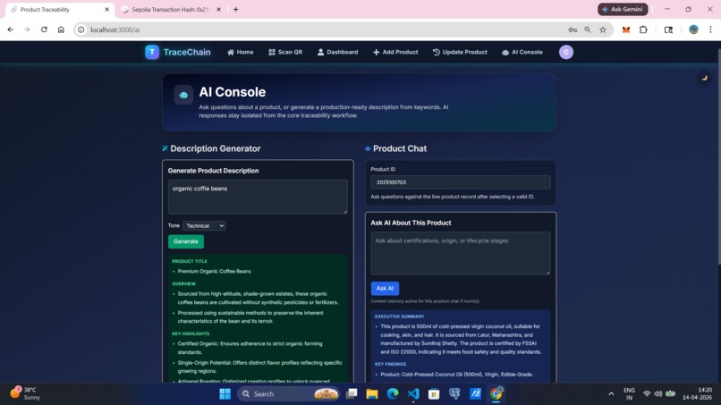 TRACECHAIN – screenshot 2