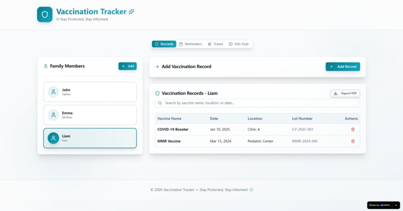 Vaccination Tracker – screenshot 1
